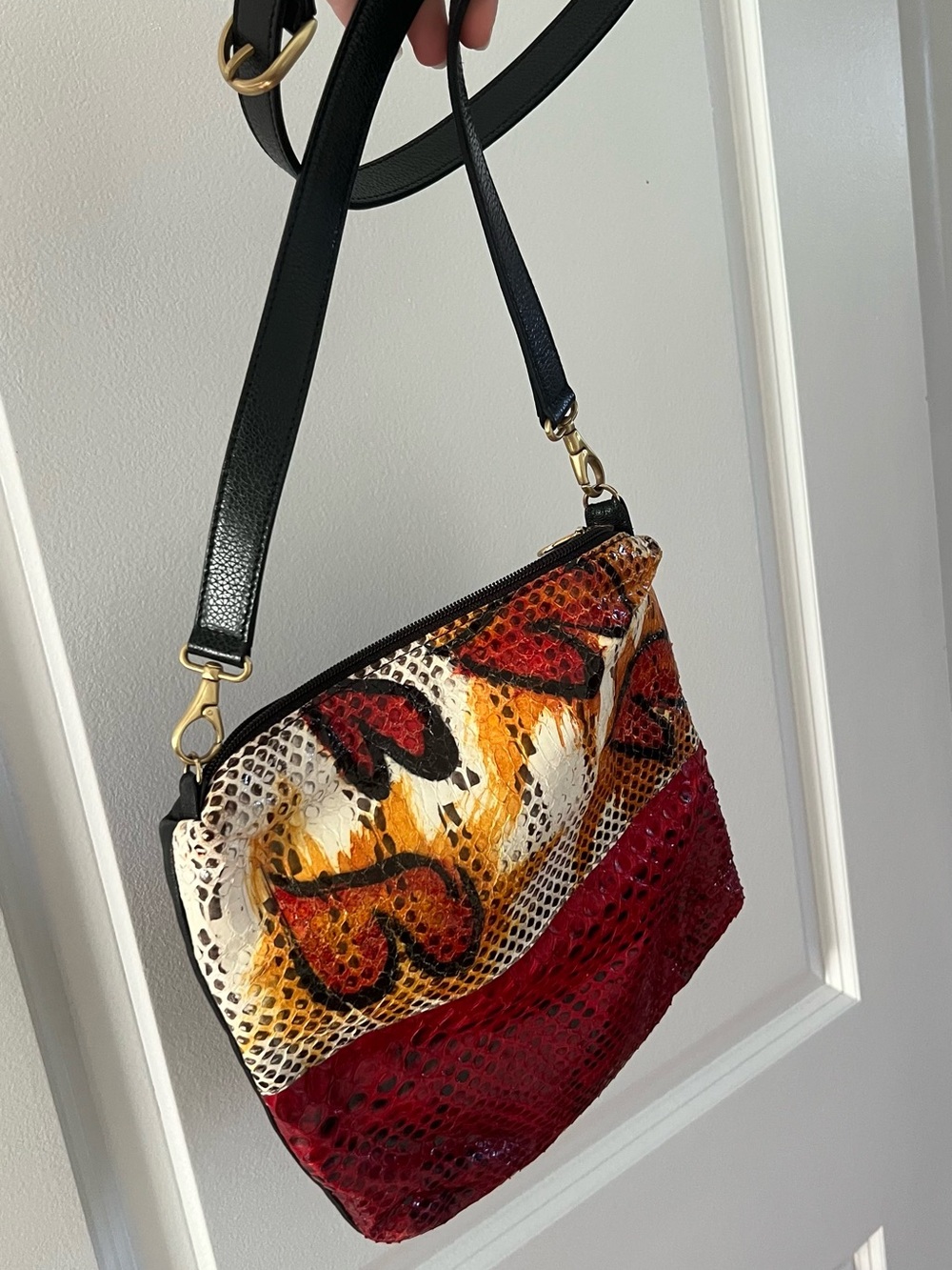 Vintage Carlos Falchi Snakeskin Crossbody Bag
